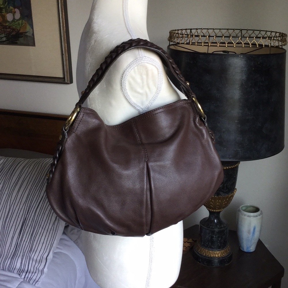 Elegant Brown Leather Hobo Bag